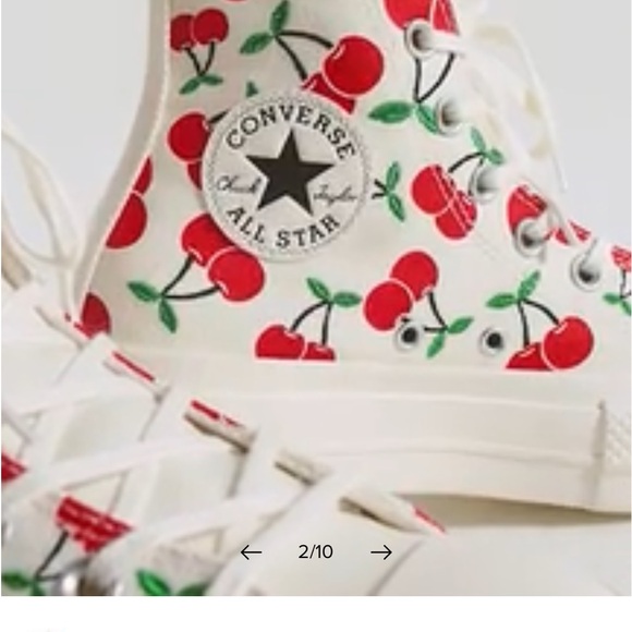 Converse Cherry Print High-Top Sneakers - Picture 2 of 11